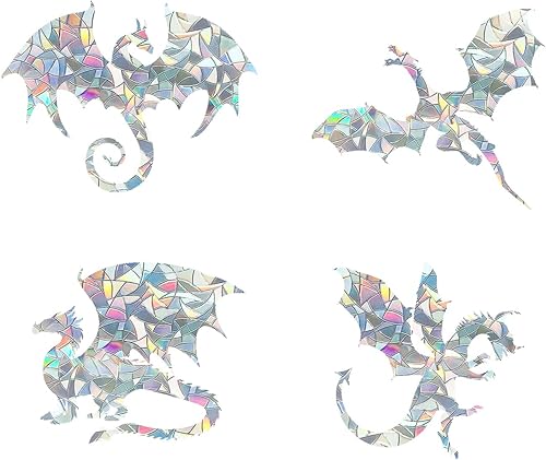 Calcomanías estáticas de dragón para ventana, anticolisión, para ataques de pájaros, calcomanías de conciencia de vidrio, juego de 16 unidades