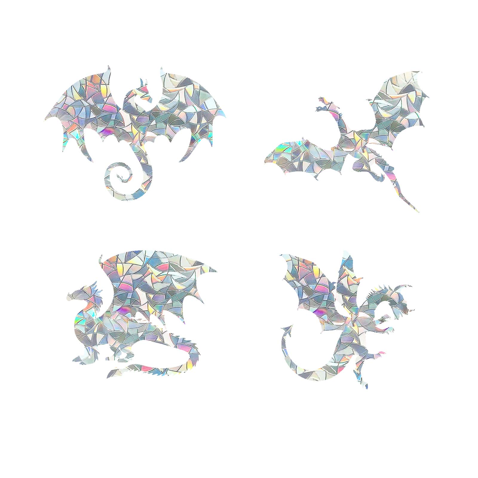EACILLES Dragon Static Window Clings Anti Collision Window Decals for Bird Strikes, Glass Alert Bird Deterrent, Set of 16