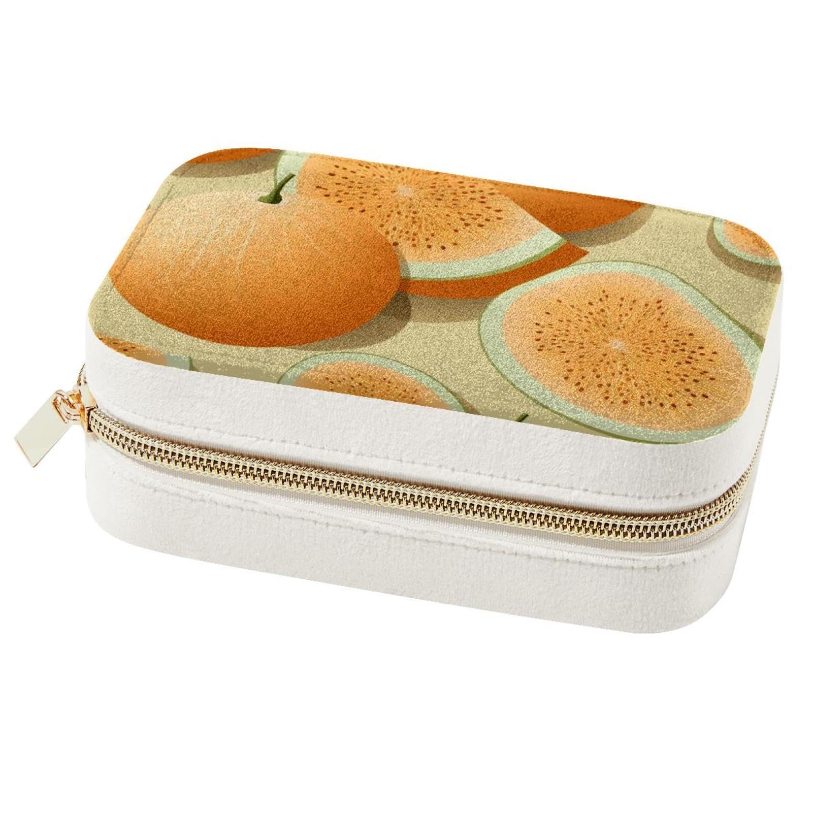 Boîte à bijoux anti-nœud Fresh Cantaloupe pour ranger bagues et colliers