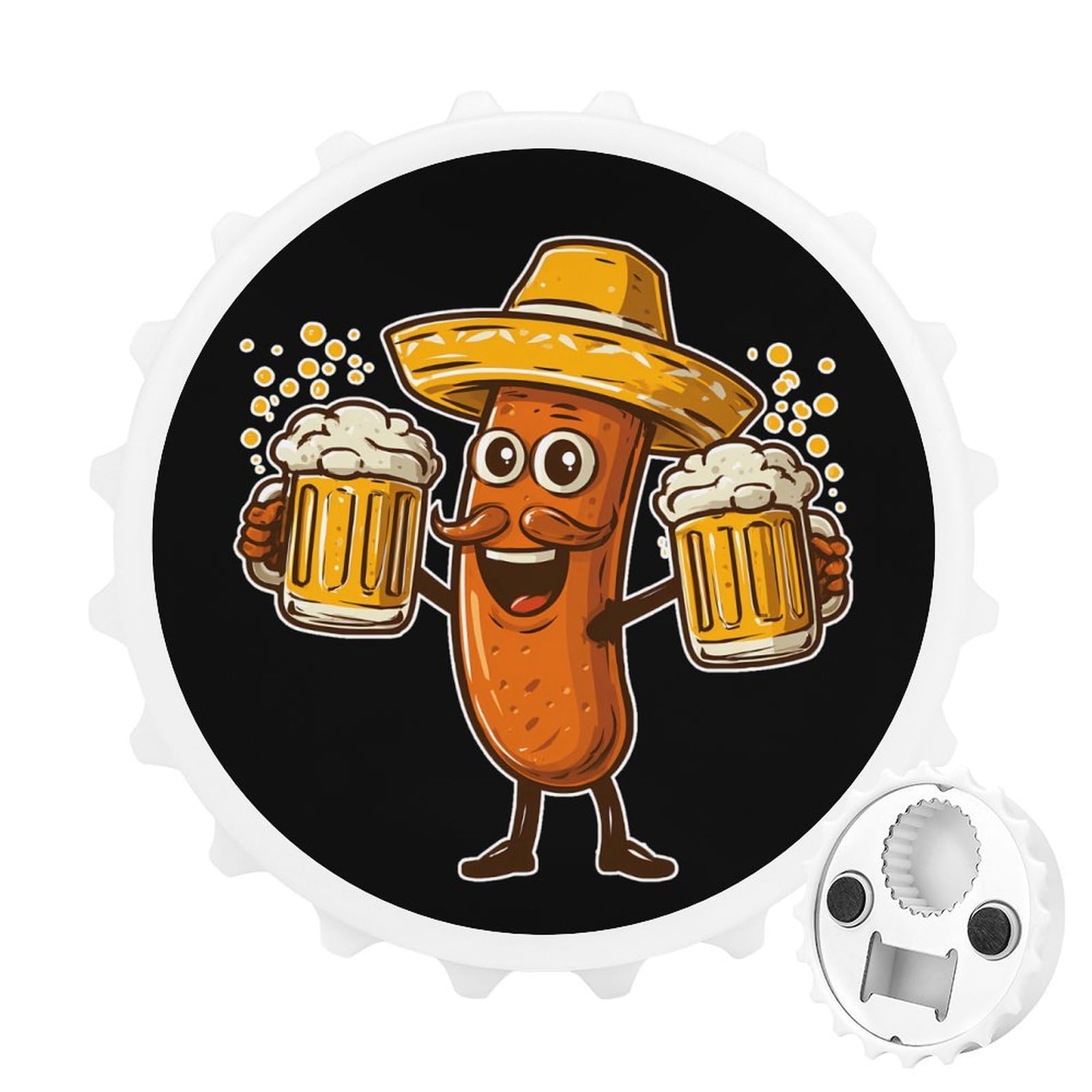 Sausage Beer Mugs Magnetic Bottle Opener Refrigerator Magnet Fridge Magnets Kitchen Supplies