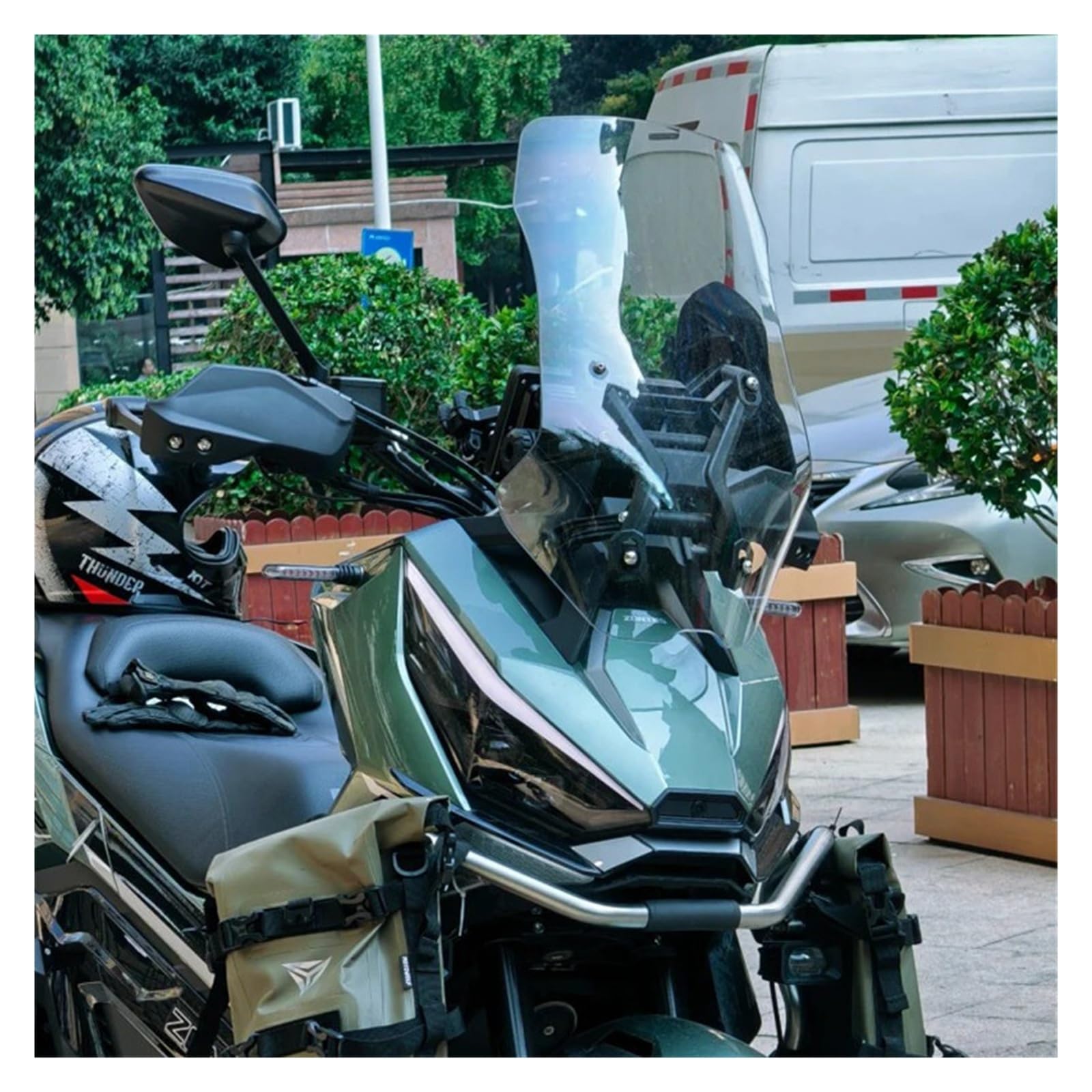 szyba motocyklowa Dla ZONTES 368G 368 G Motocykla Przednia Szyba Ochrona Klatki Piersiowej Wiatroszczelny, Odporny Deszcz Deflektor regulowana przednia szyba(57cm Smoky)