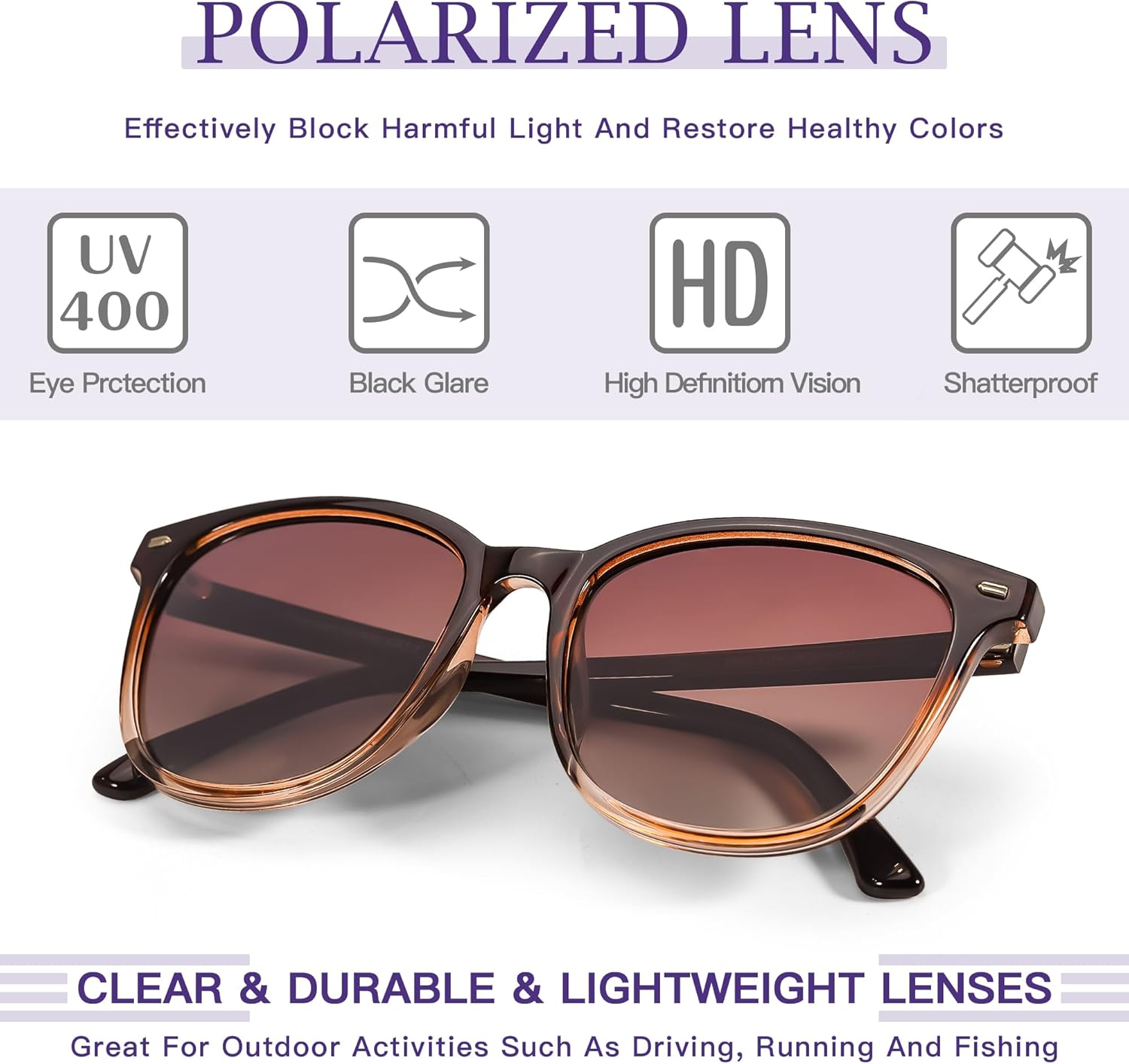 SIPHEW Mirrored Polarized Sunglasses for Women - Designer Oversized Square Beach Eyewear w UV400 Protection - Image 5