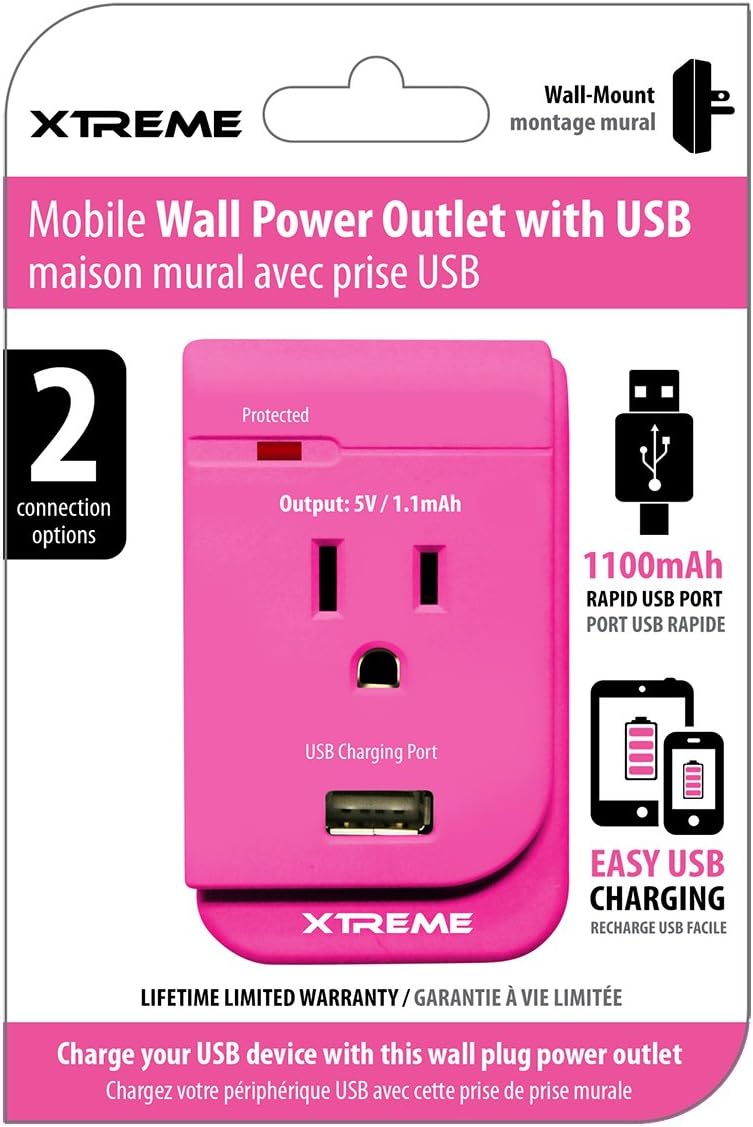 Xtreme 28112 Wall PowerOutlet with USB Port Electronics
