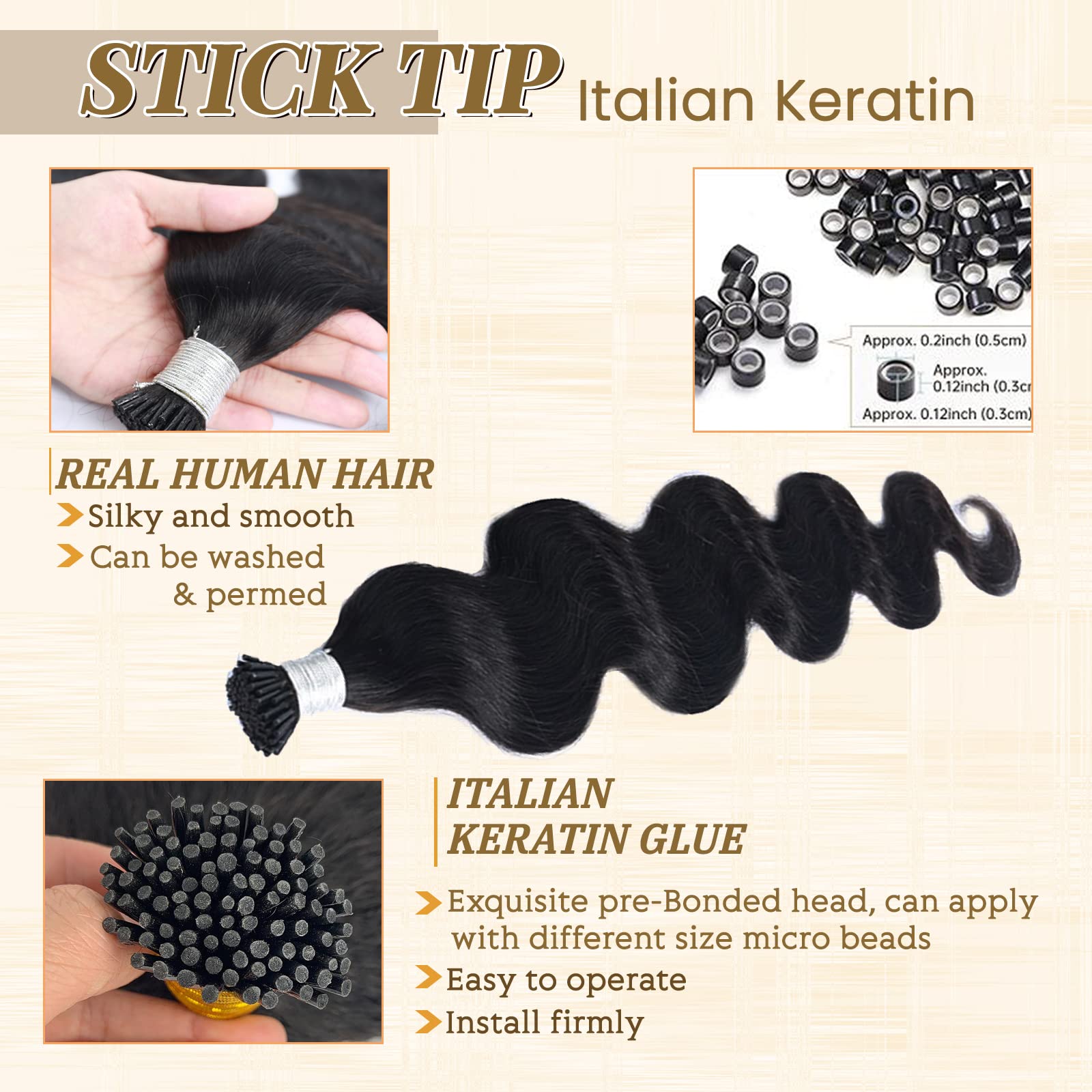 Amazon.com: Remy I Tip Hair Extensions Human Hair for Black 