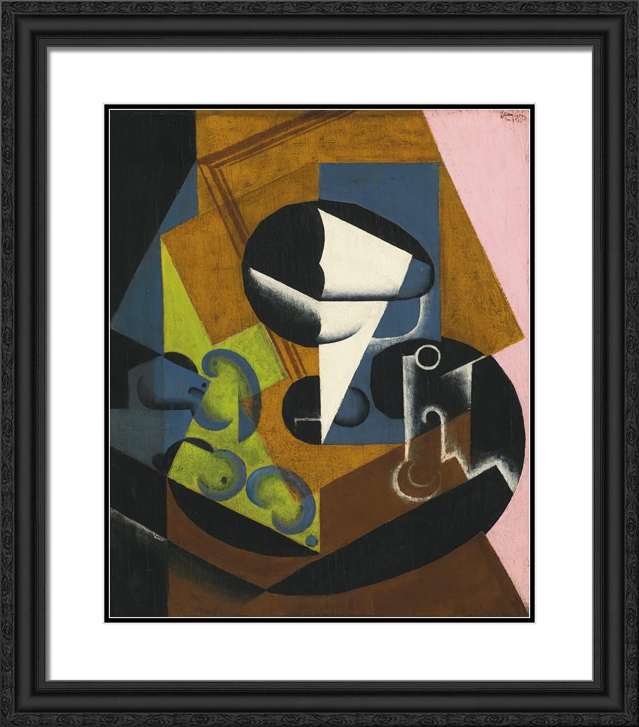 ArtDirect Gris, Juan 20x23 Gold Ornate Framed Art Print with Double Matting Titled: Fruit II