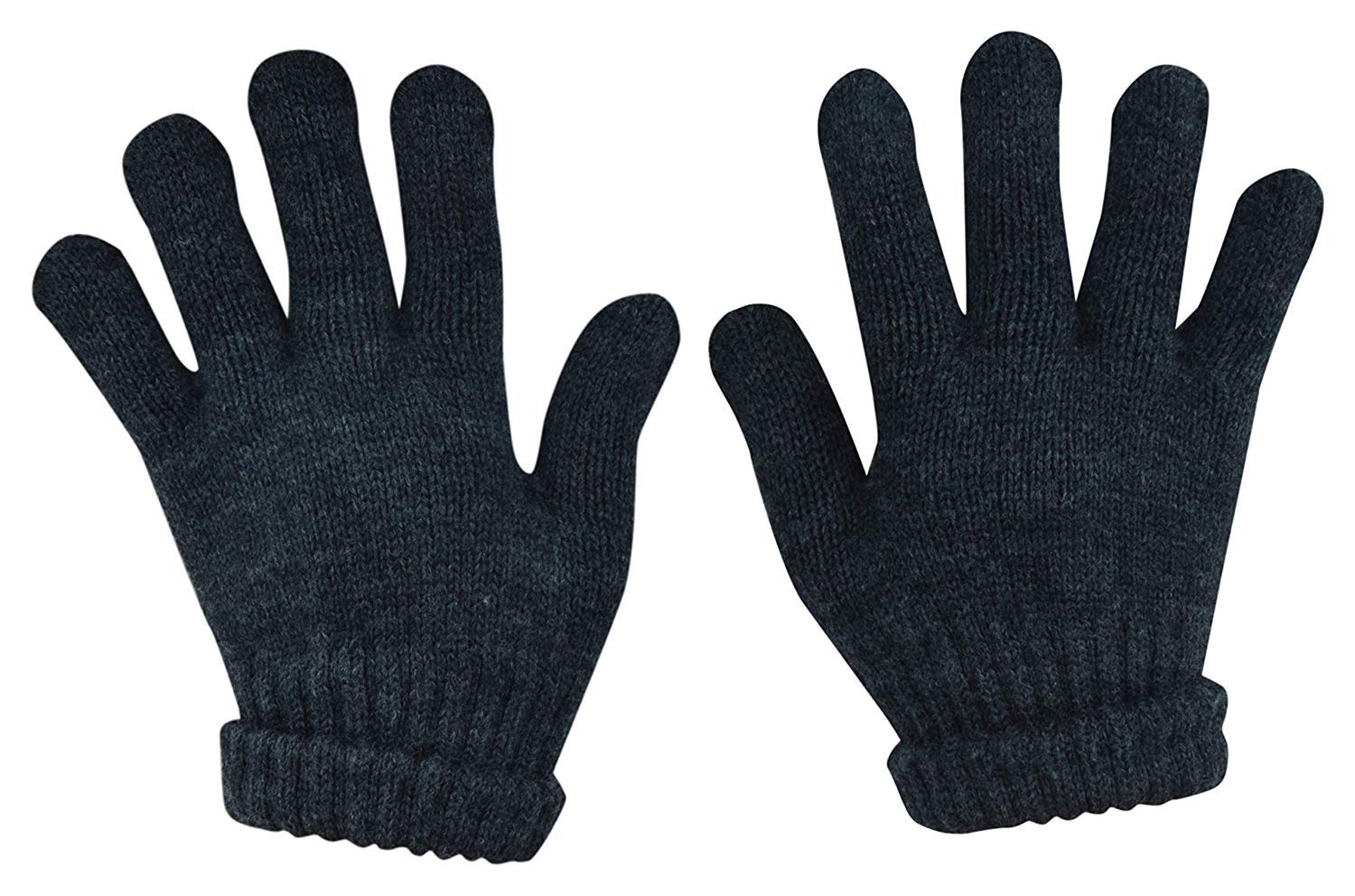 DIGITAL SHOPEE Winter Warm Men & Women Woolen Knitted Hand Gloves Free Size- (Charcoal Grey) - Image 2 thumbnail