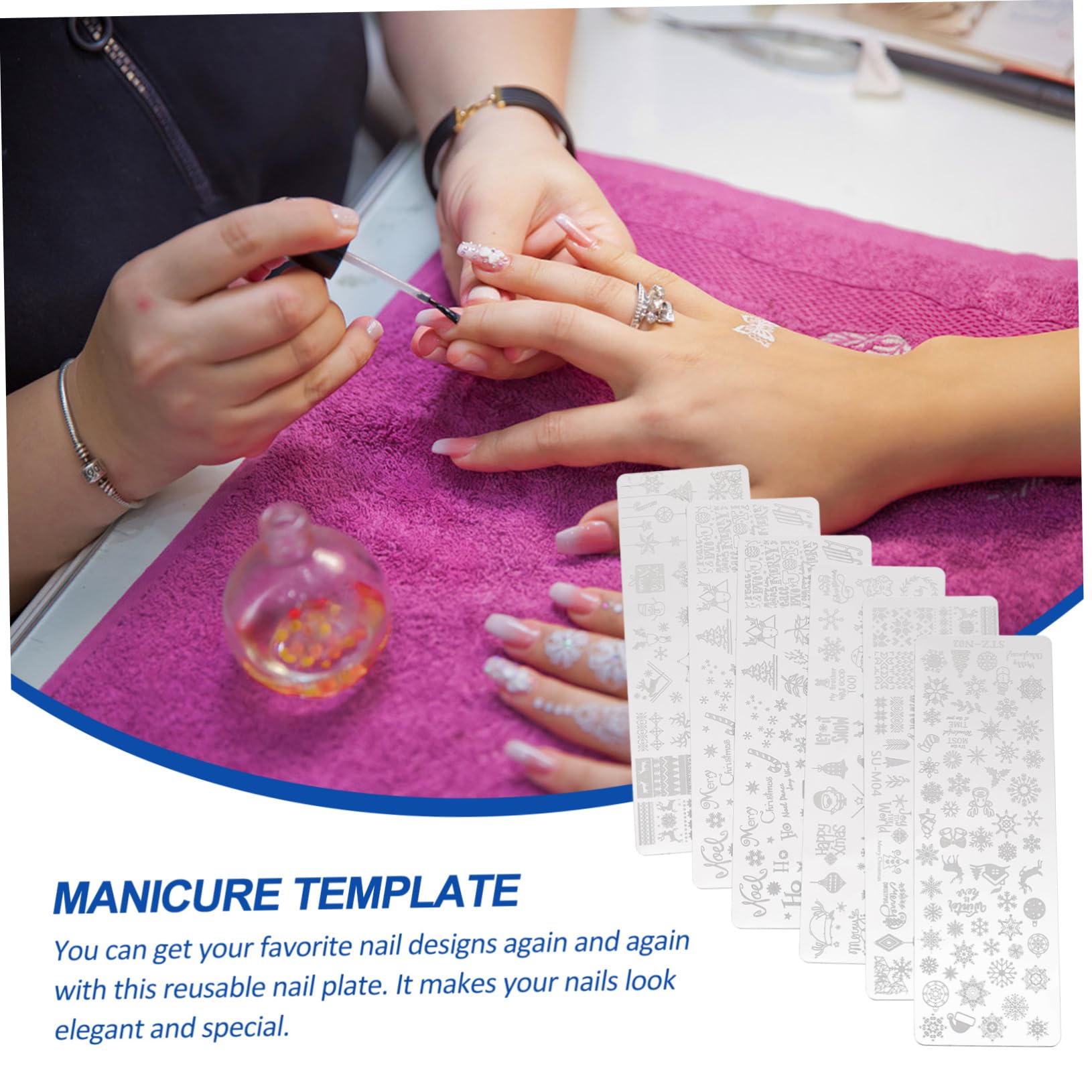 Healvian 18piezas Placas De Estampado De Uñas Navideñas Plantillas De Manicura Para Decoración De Uñas Herramienta De Estampado De Patrones Para Salón y Uso Casa