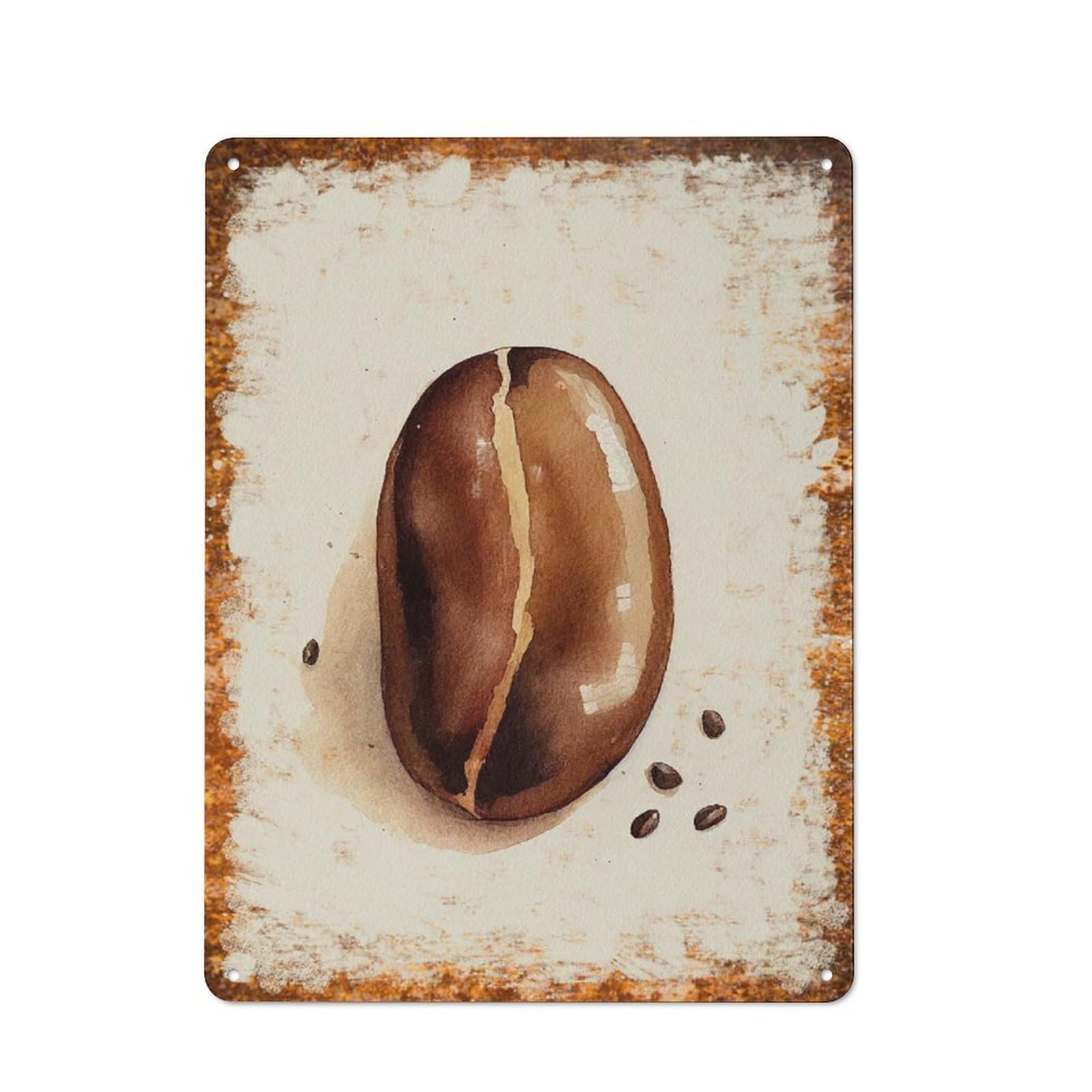 peiyeety Metal Tin Sign Cocoa Bean Minimalist Watercolor Pattern Vintage Rustic Wall Art Kitchen Bathroom Bedroom Living Room Cafe Farmhouse Office Garage Home Bar Laundry Room Porch Patio 6x8 Inch