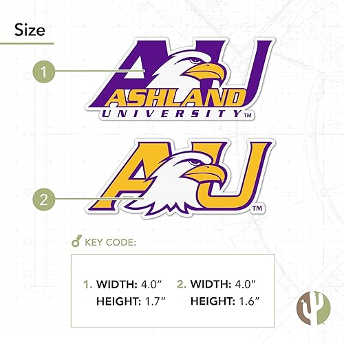 Miniatura 4 de Desert Cactus Ashland University - Calcomanía de vinilo de los Eagles para laptop, botella de agua para automóvil, álbum de recortes (juego de 4