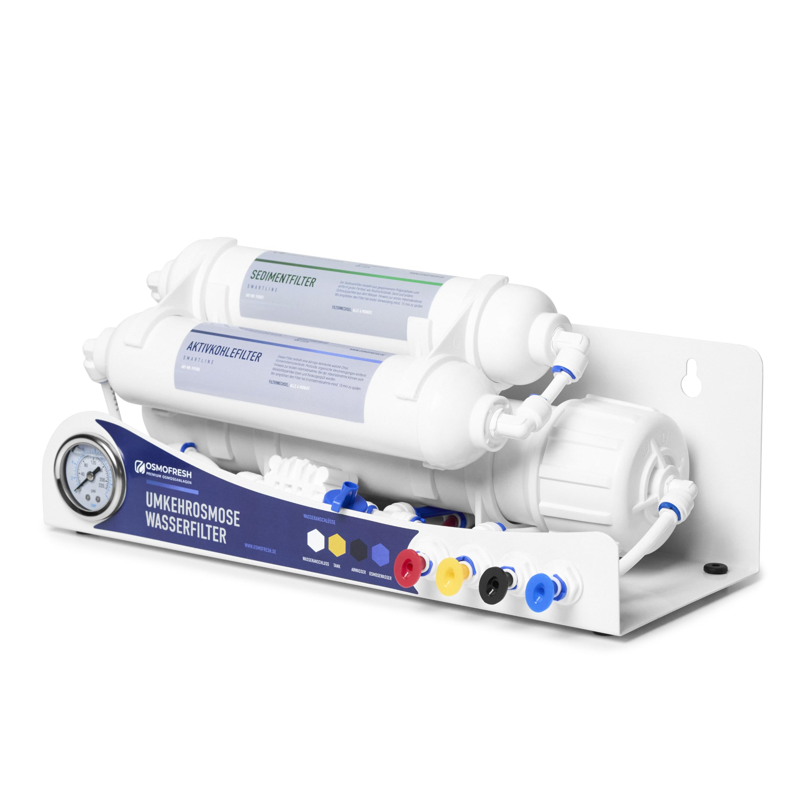 OsmoFresh Osmoseanlage Smartline Gold 125 GPD | Umkehrosmose Wasserfilter bis zu 475L Tagesleistung | Direct Flow Frischwasser - kein Tank erforderlich | Aquaristik | Meerwasseraquaristik