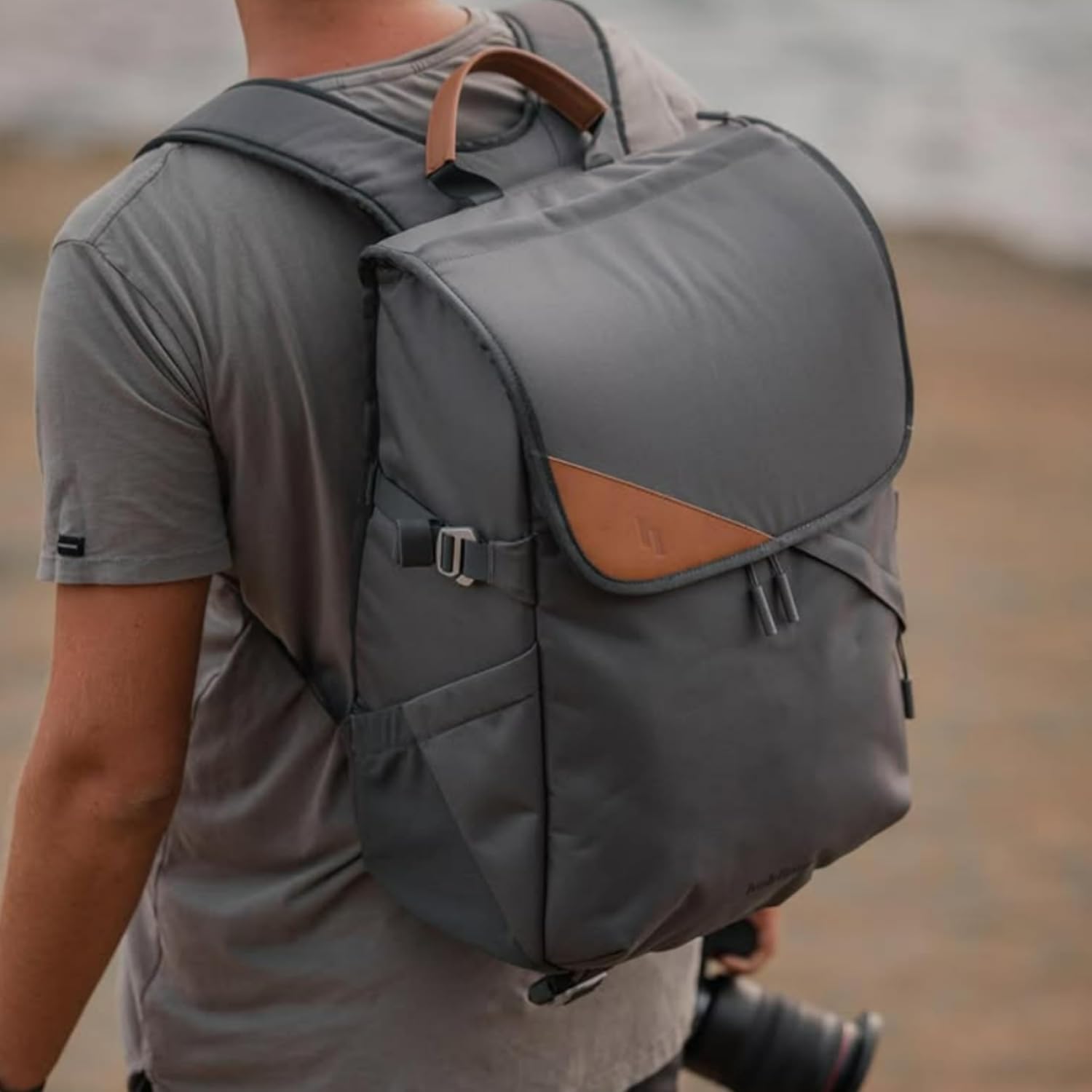 Holdland 28L Camera Backpack Bag for Men or Women Photographers with Waterproof Rainfly, Laptop Sleeve & Removable Hip Belt | For Large or Small DSLR/Mirrorless Cameras | Graphite Grey