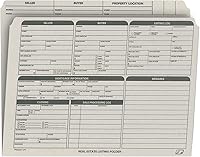 Vista 1 de Carpeta de listado de bienes raíces, lista de panel derecho, preimpresa en cartulina duradera con lista de verificación de cierre y puntos