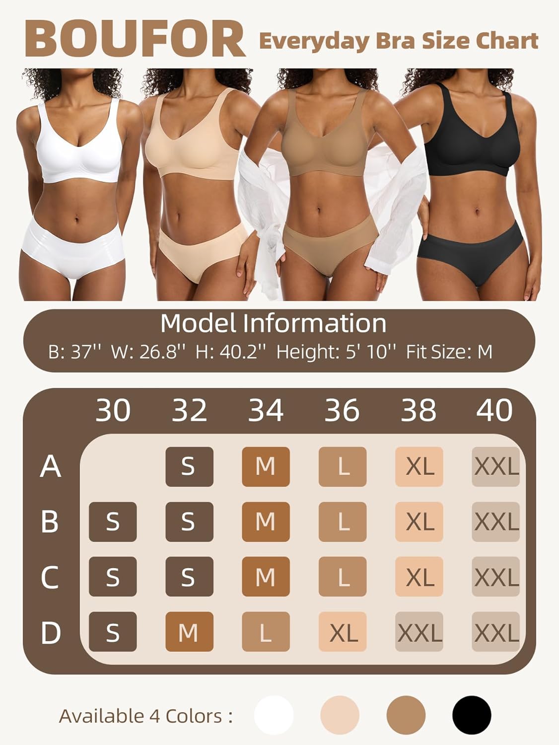 Deep V Bra Low Cut Plunge Bras V Neck Wireless Bralette Padded Seamless Bra with Scalloped Edges - Image 6