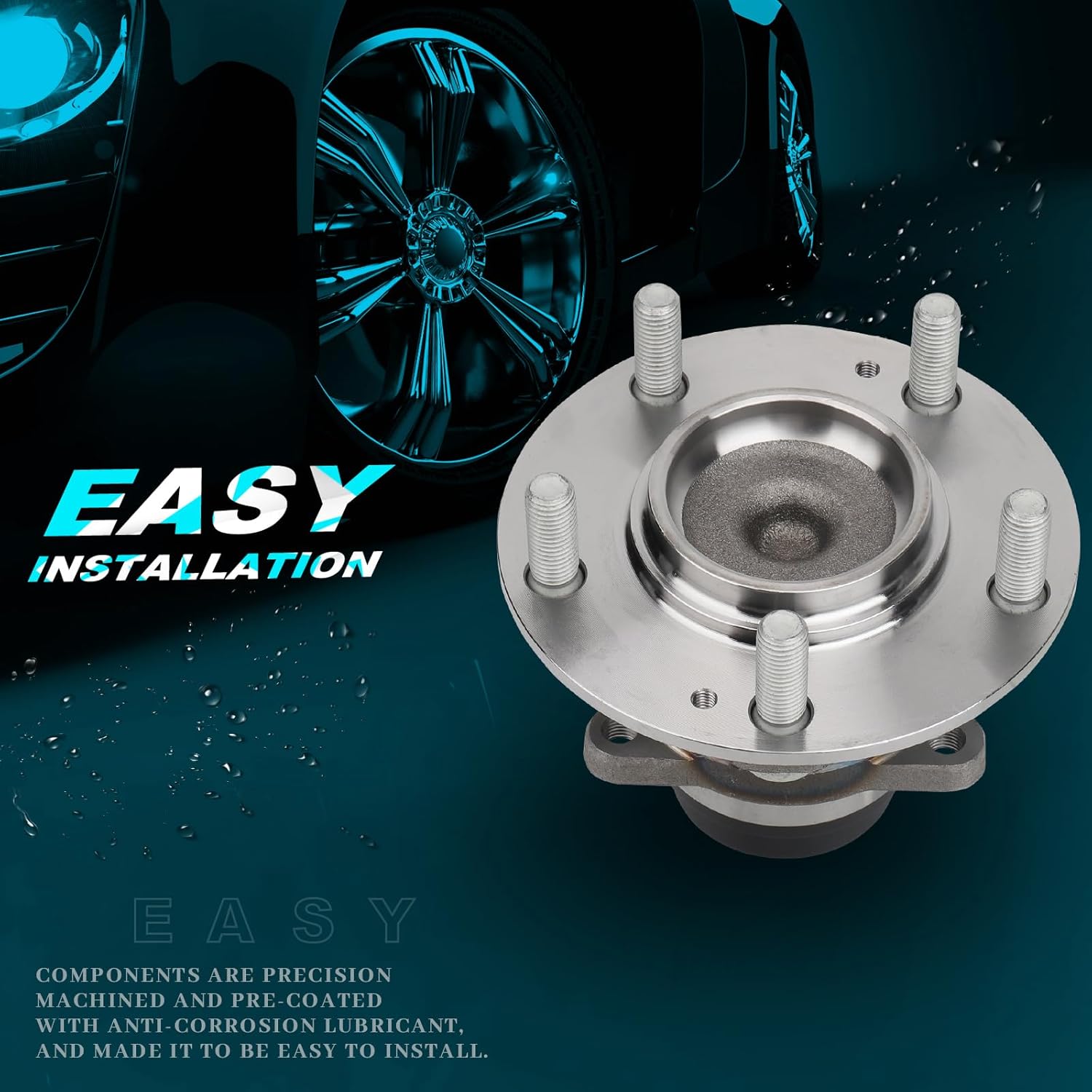 IRONTEK Wheel hub and Bearing Assembly 512434 Rear Passenger or Driver Side Fit for Kia 2010-2013 Soul 5 Lugs 2PCS