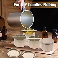 Vista 4 de Candle Tins 4oz, 24-Pack Premium Matte Full Champagne Gold 4 OZ Metal Candle Jars with Lids for Making Candles, Bulk Empty Candle Containers for