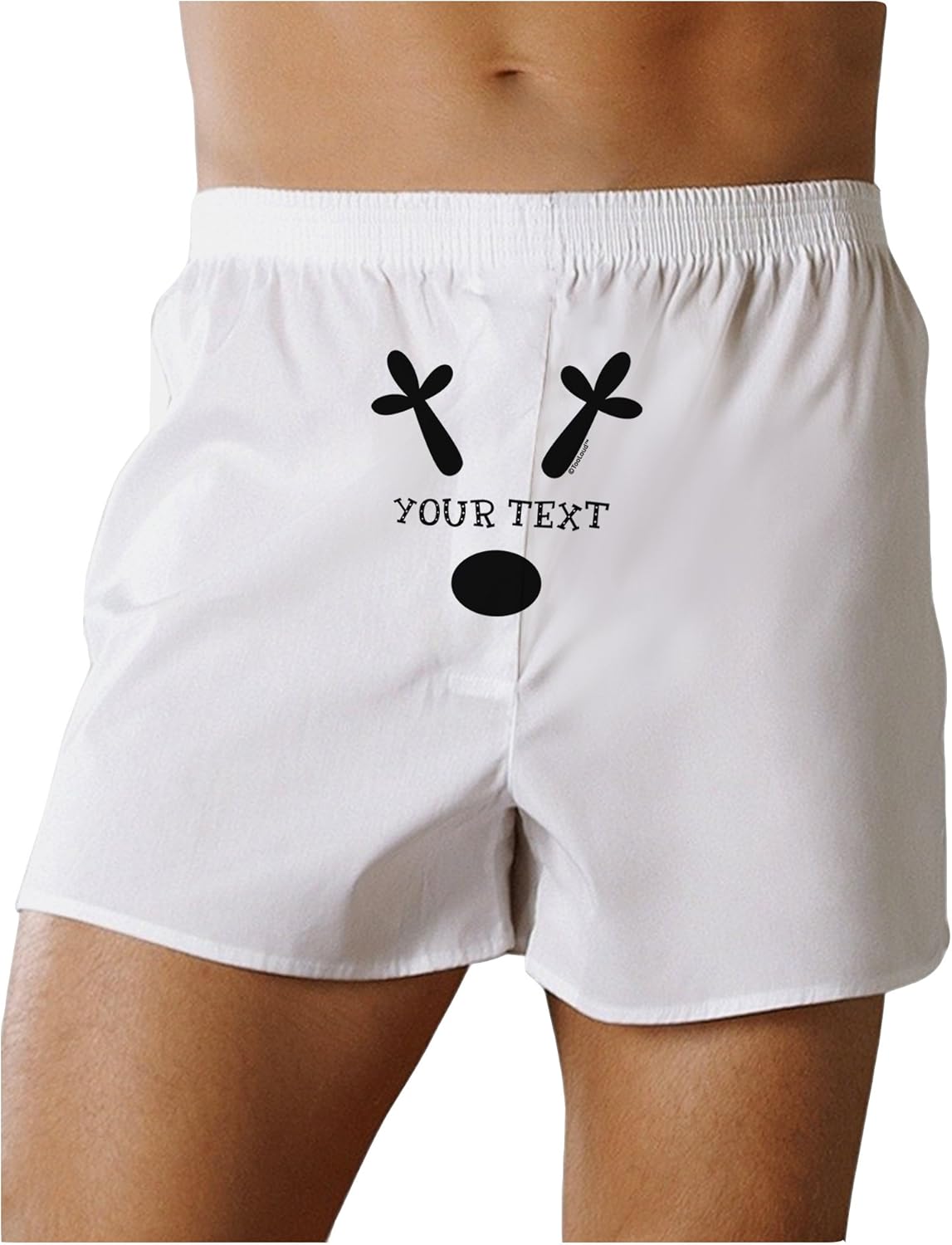 TOOLOUD Personalized Matching Reindeer Family Design - Your Text Front Print Boxers Shorts