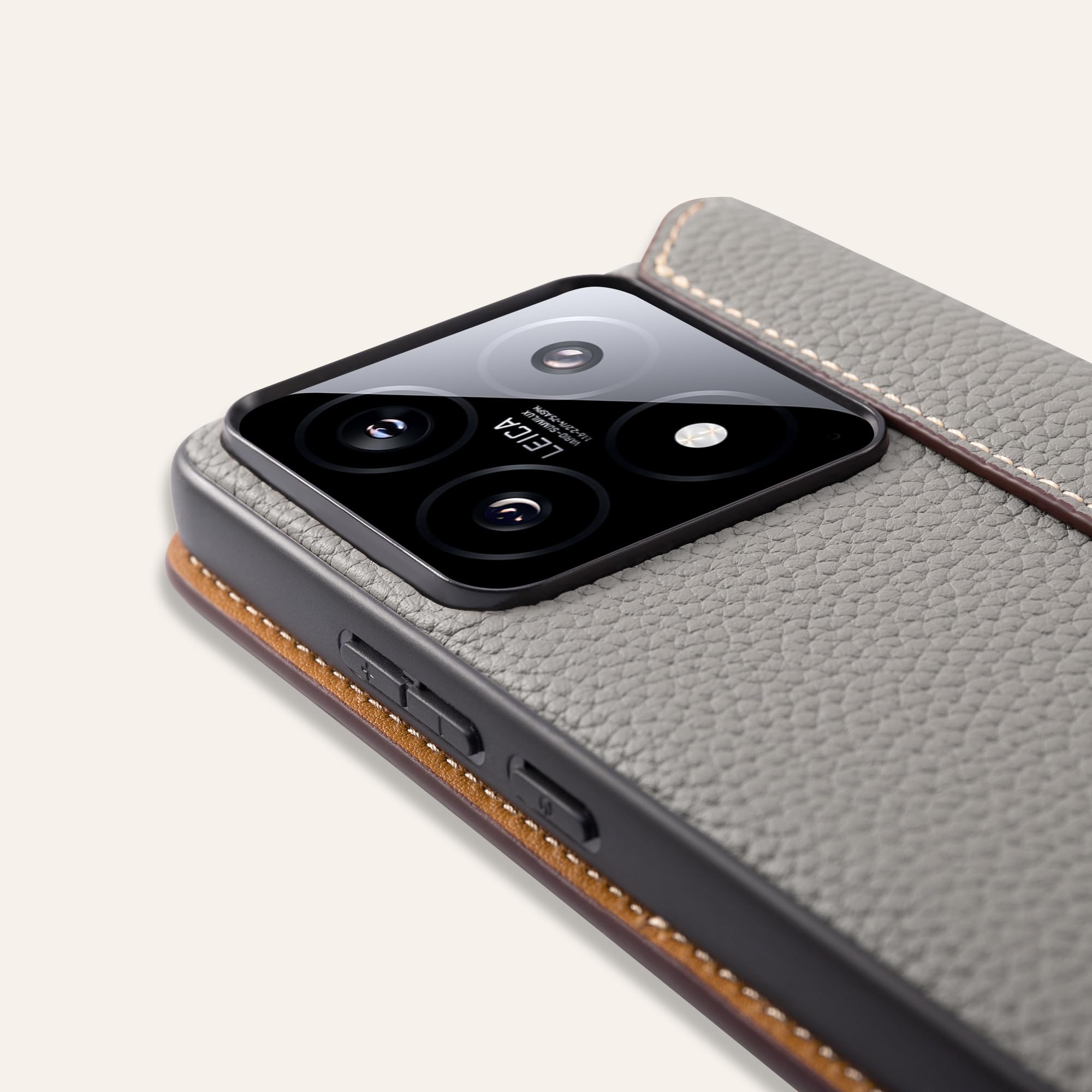 【超美品】Xiaomi 14T グレー 本体 ケース2つ Xiaomi 14T/14T Pro本革ケース | カード収納付き - COGURE