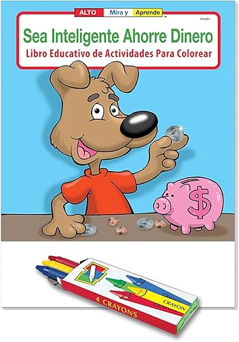 ZOCO - Sea inteligente, ahorre Dinero - Enseñe a Los niños sobre el Dinero - Libros educativos para colorear para niños (paquete a granel de 50, con