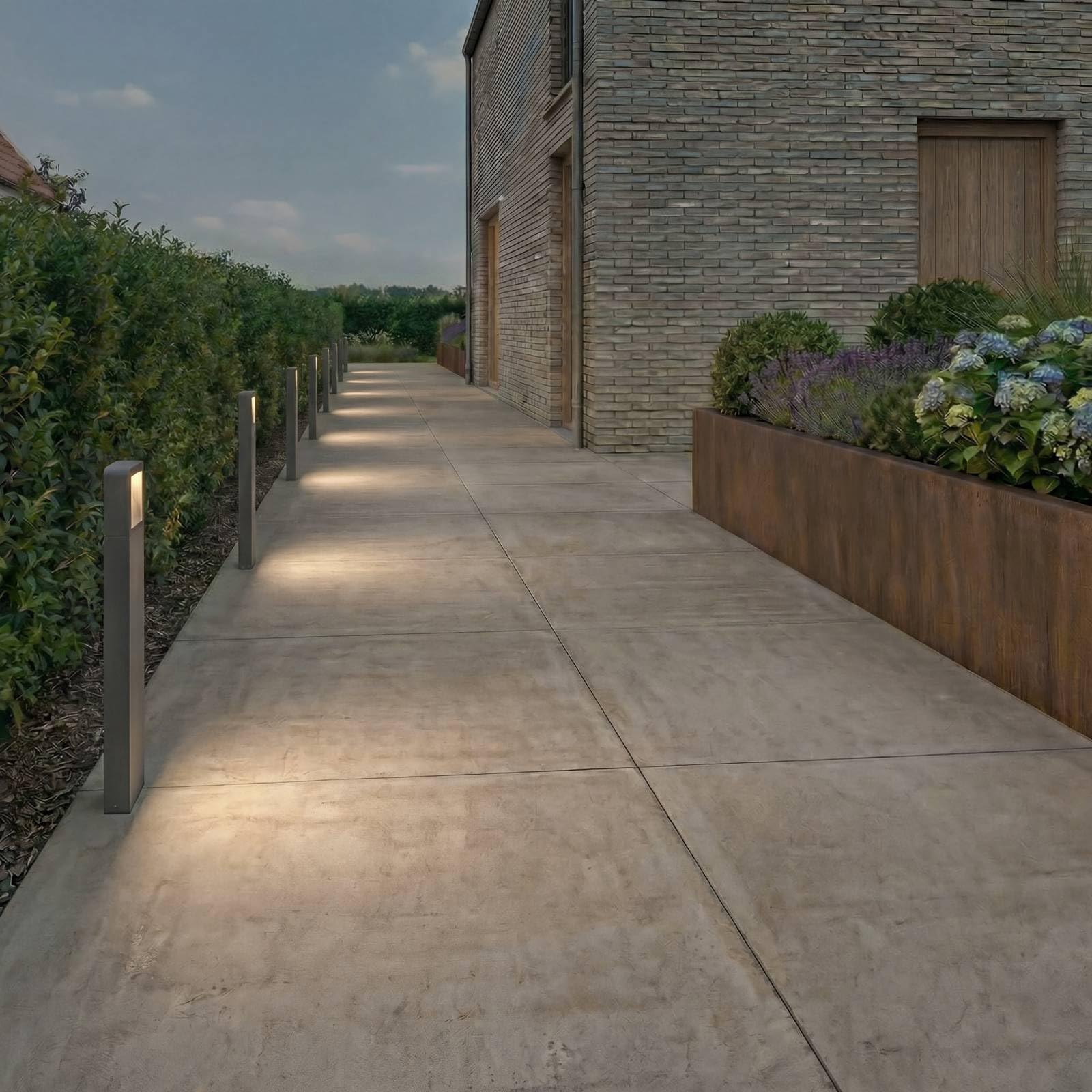 Lucande Lampada LED da esterni (Moderno) colore Nero, in Alluminio lampadina inclusa lampioncino paletto luminoso lampada viale lampione