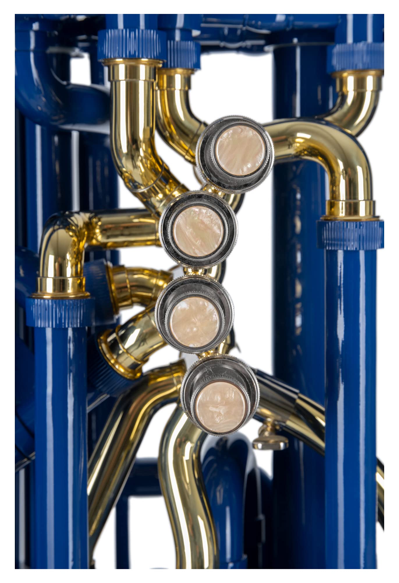 Classic Cantabile MardiBrass Tuba Bb en plastique - Extrêmement légère et très stable - Corps en ABS - Sourdine et mécanisme en laiton - avec housse de transport & embouchure - Couleur : Bleu