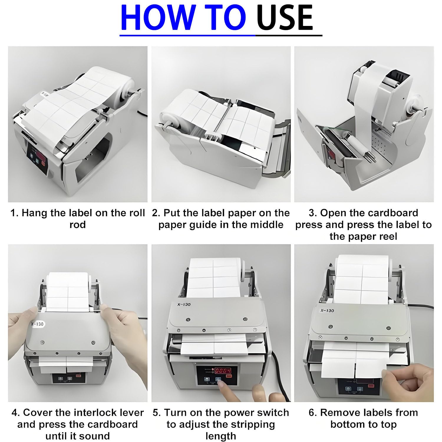 Dispenser Automatico di Etichette per Macchine separatrici di Adesivi con velocità Regolabile 0-10 Pollici/s Dispenser di Etichette di Uscita Etichette Piatte Non spiegazzate per Rotoli X-100