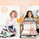 KPX 8 Set Packing Cubes for Travel, Luggage Packing Organizers Accessories Large Toiletries Bag for Clothes Shoes Cosmetics (Strawberry)