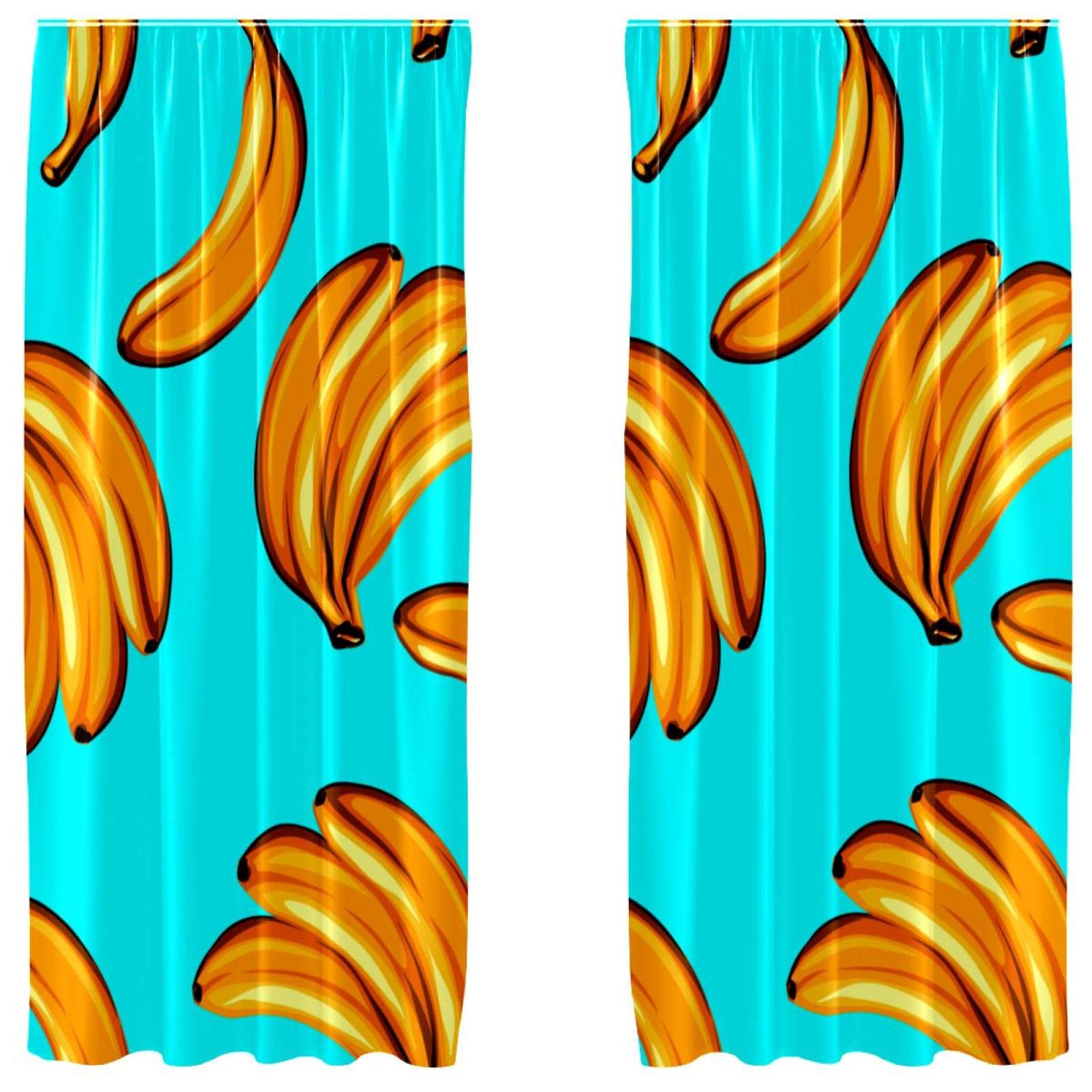 Rideaux décoratifs légers bleu banane 139,7 x 213,4 cm passe-tringle