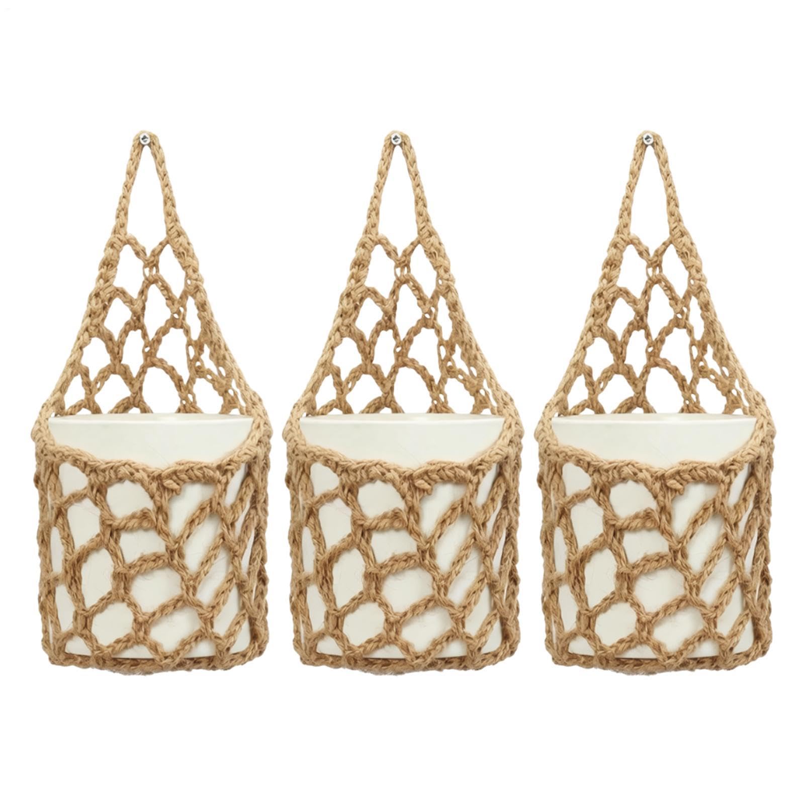 Sac en filet tissé en coton pour rangement mural et déco de cuisine