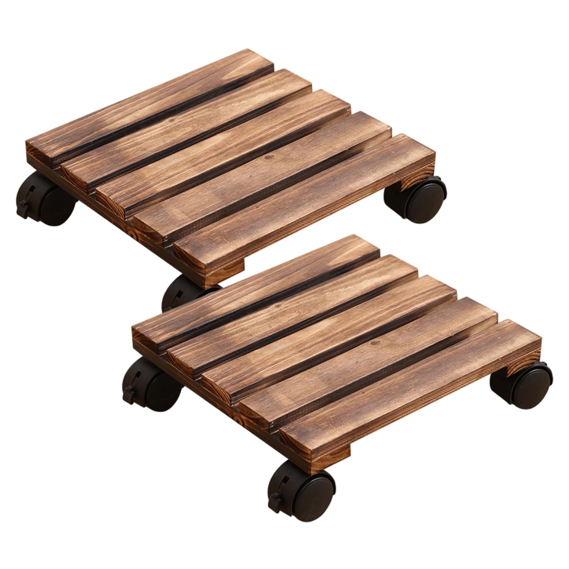 Support pot de fleur bois 12" déplacez vos plantes sur la terrasse