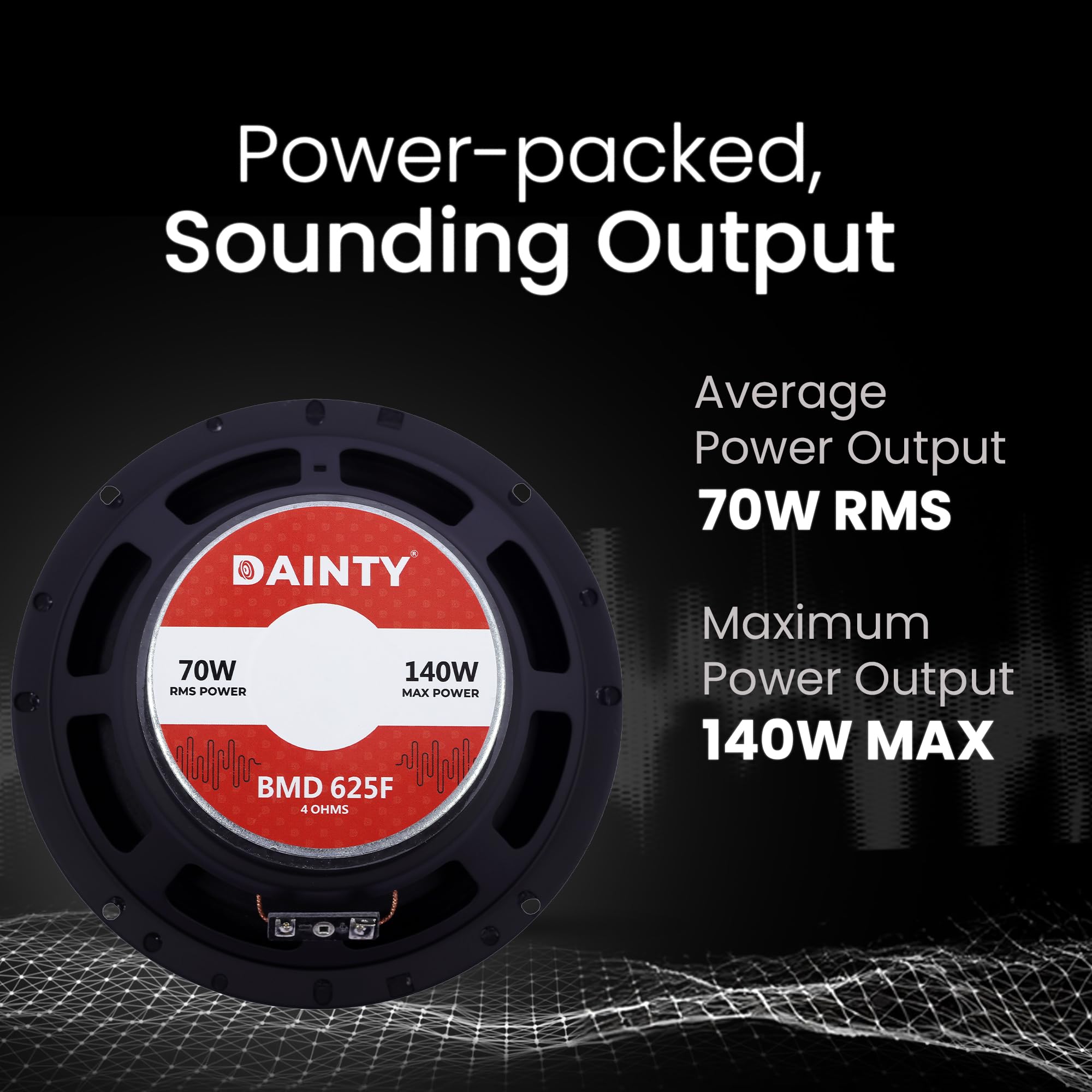 DAINTY Mid Range Speaker BMD625F | Size 6.5” Speaker | Power 90W