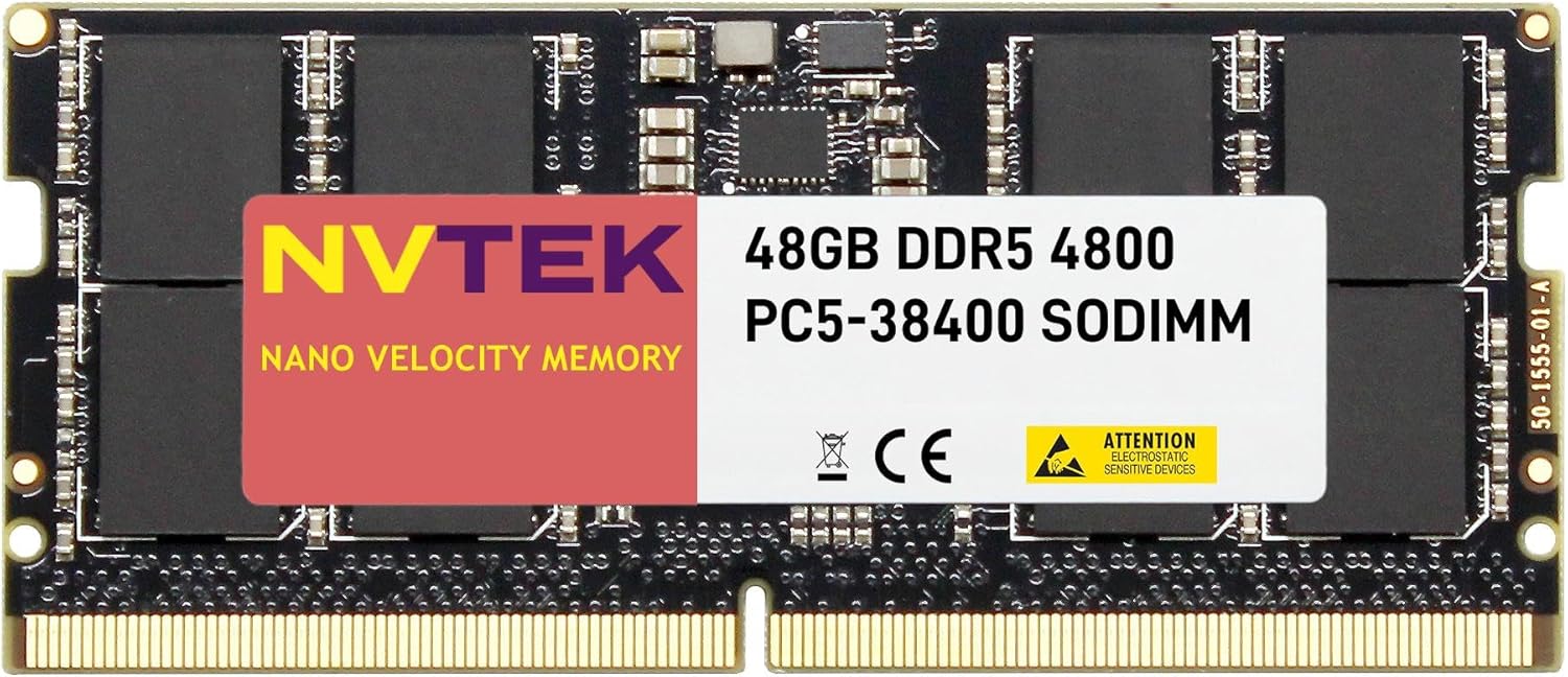 48GB (1X48GB) DDR5 4800MHz PC5-38400 SODIMM 2Rx8 1.1V CL40 262-PIN Non-ECC Laptop PC Computer Memory