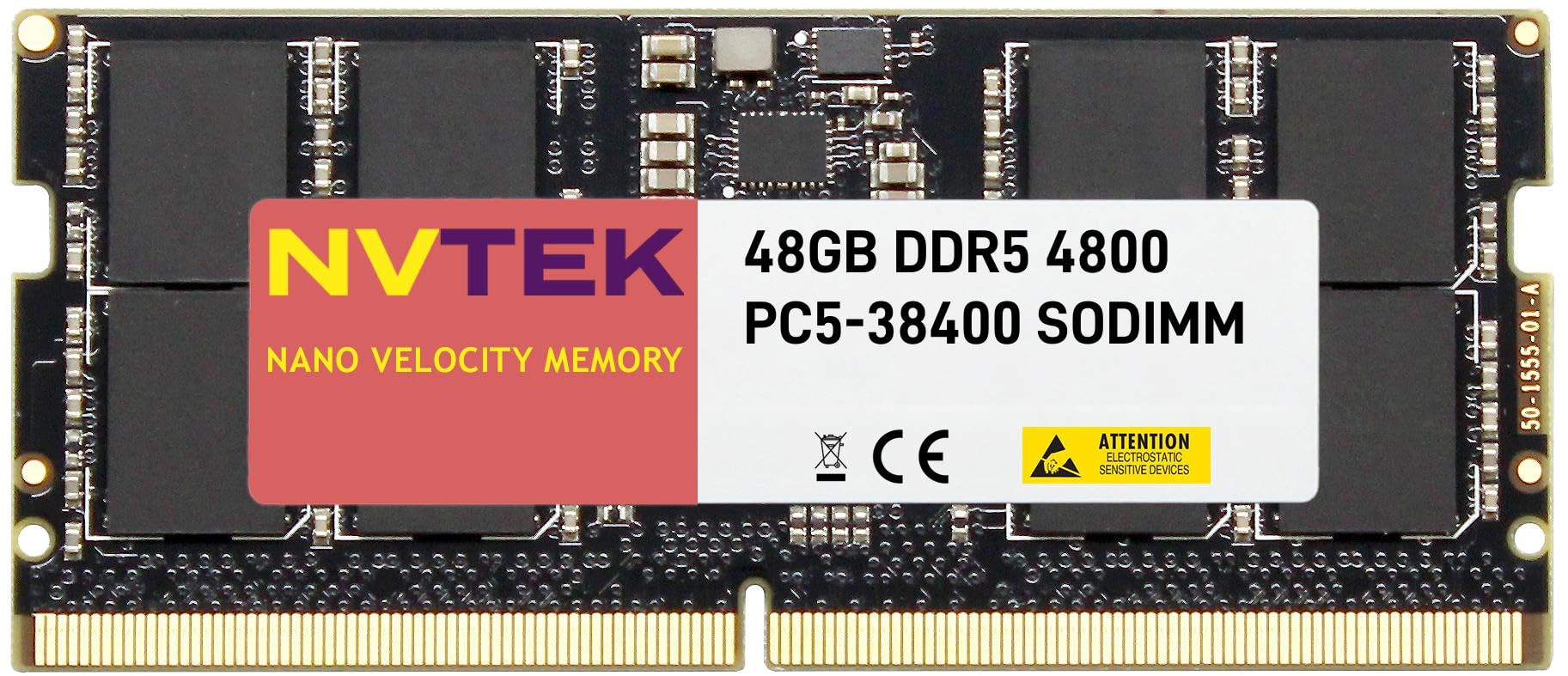 NVTEK 48GB (1X48GB) DDR5 4800MHz PC5-38400 SODIMM 2Rx8 1.1V CL40