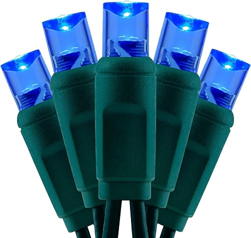 Miniatura 8 de YULETIME Luces LED de Navidad blancas frías de 0.197 in, 33 pies, 100 unidades de espacio de 4 pulgadas, de una sola pieza, de gran angular