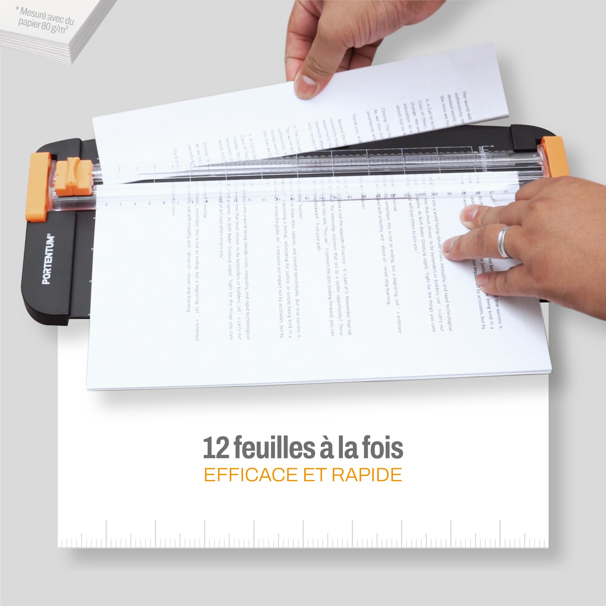 Image secondaire de Massicot A4 PORTENTUM avec Rainurage et Règle Amovible - Guillotine Précise pour Loisirs Créatifs