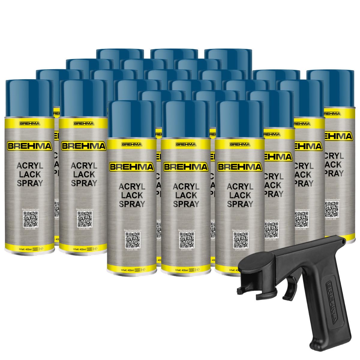 24x Acryl Lackspray Ral 5010 Enzianblau glänzend Lack Farbe Sprühfarbe 400ml inkl. Griff
