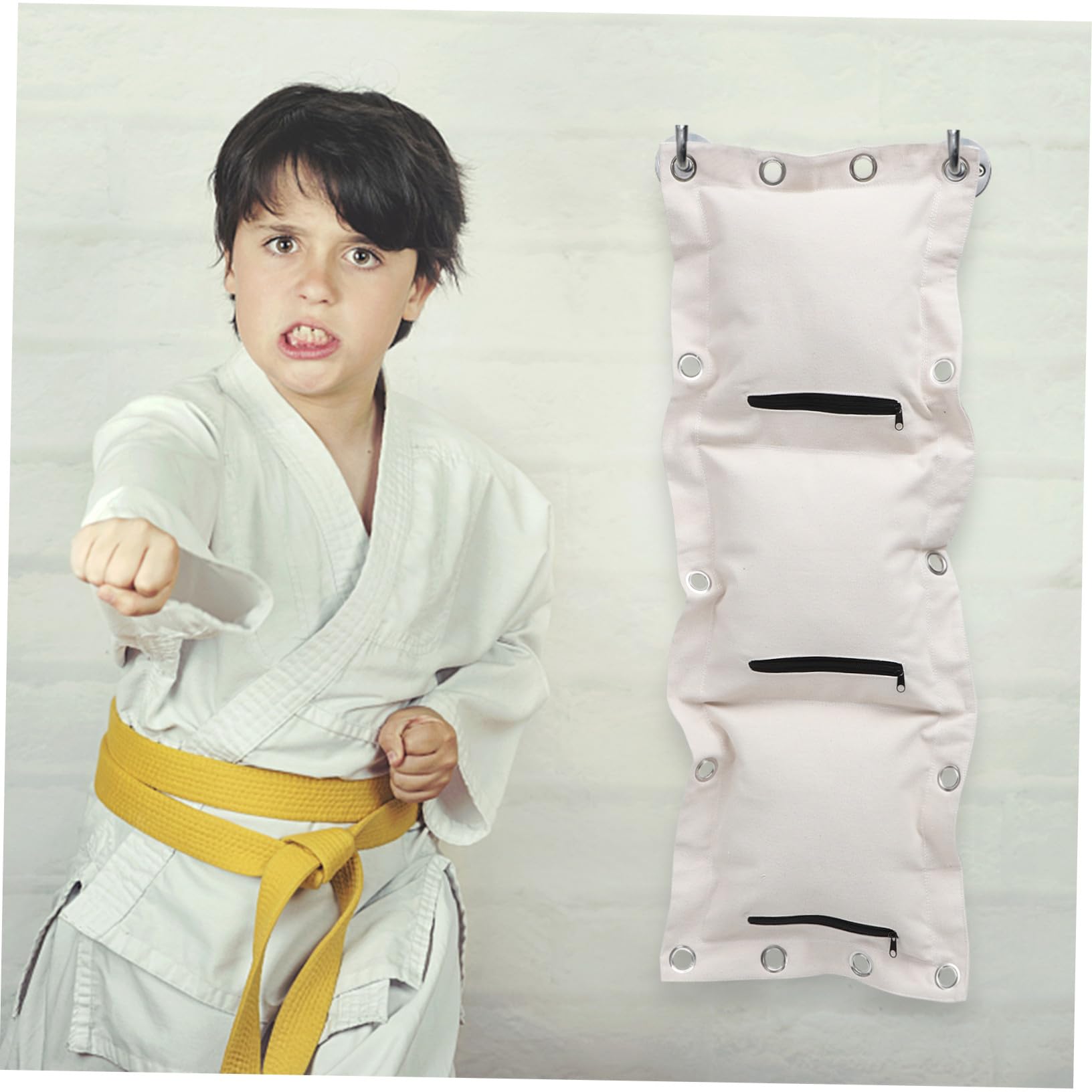 1Pezzi Sacco Da Boxe Da Muro Triplo Spessa per Allenamento Wing Chun Borsa Da Boxe per Fitness e Palestra Beige