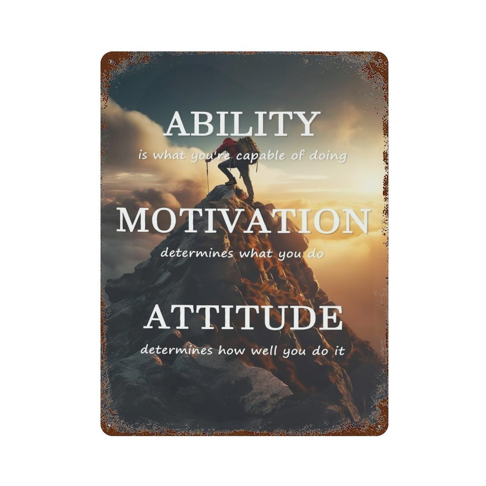 xiaoxiaoshen Ability Quote Motivational Wall Decor Art Metal Tin Poster Modern Home Decor Art Home Bar Shop Decorations Vintage Sign 40x30cm