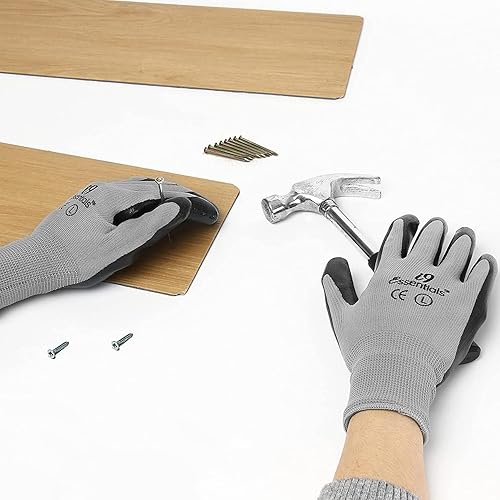 Miniatura 5 de Guantes de trabajo multiusos medianos - Guantes de trabajo recubiertos de nitrilo para hombres - Guantes de seguridad - Negro y gris