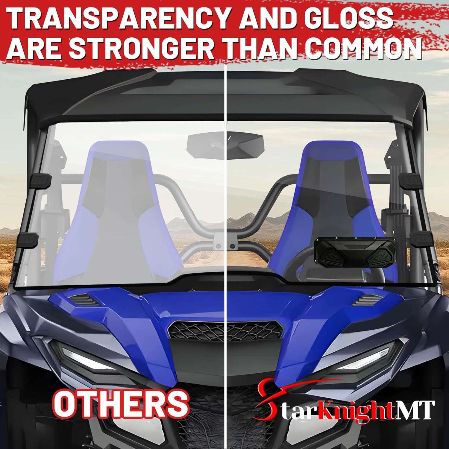 StarknightMT Wolverine Vent Windshield Scratch-Resistant Compatible with 2021-2026 Wolverine RMAX 1000 2/4 X2/ X4 850/1000 Accessories Waterproof Clean All Protection Window Used with Hard/Soft Roof