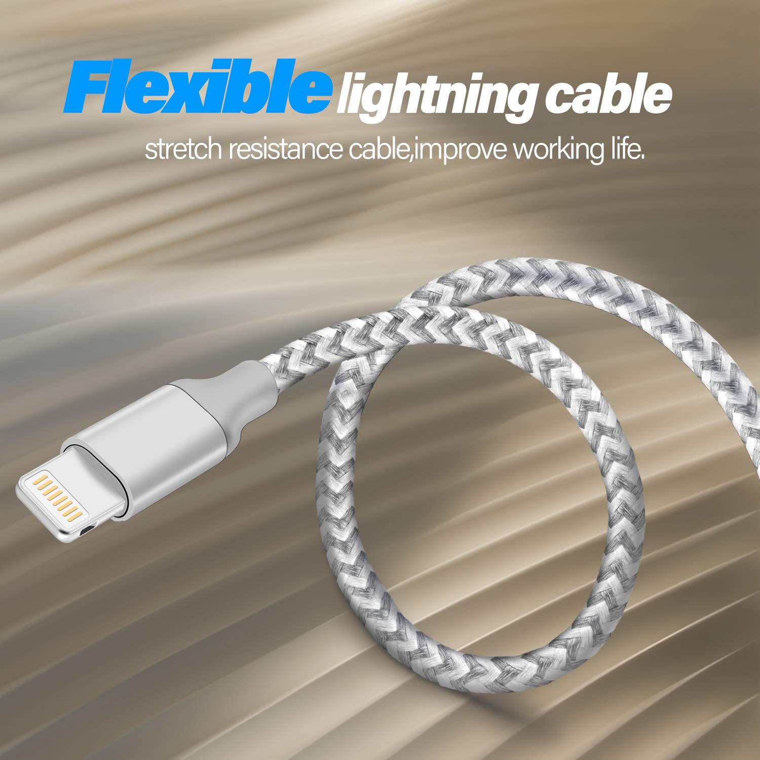 Mfi Certified iPhone Charger,Bkayp 5Pack 6ft Lightning Cable 2021 Upgrade Fast Charging Nylon Braided Syncing Long Cord Compatible iPhone 12/11Pro Max/11/XR/X/8/7/6/5 and More