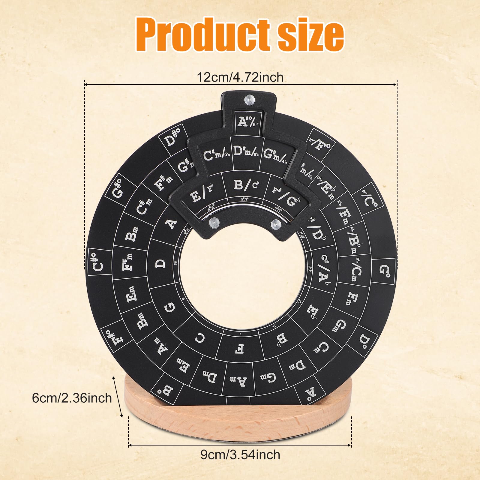 Roue Du Cycle Des Quintes Pour Guitare - En Alliage Aluminium, Diamètre 12 Cm - Apprentissage Accords Et Théorie Musicale