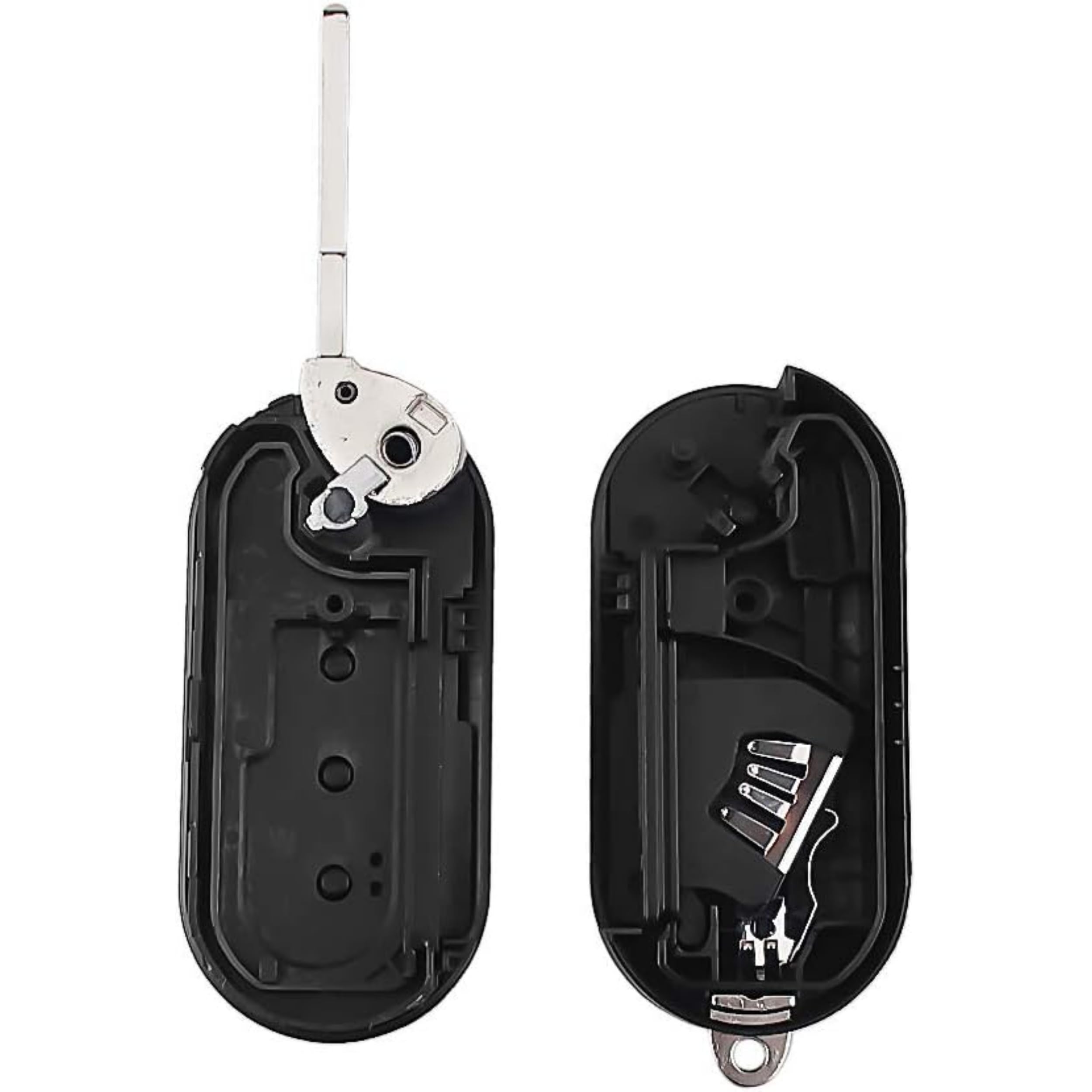 Coque Clé Voiture Fiat - Compatible 500, Panda, Punto - Modèle SIP22 Noir