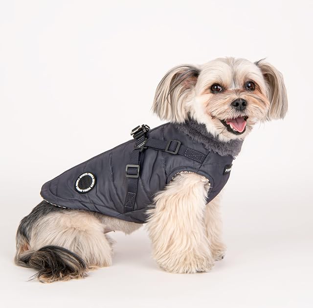 Foto 4 de 4 de Puppia Abrigo para Perros pequeños y medianos, Donavan, Calidez y Comodidad acogedoras, Chaqueta para Perro