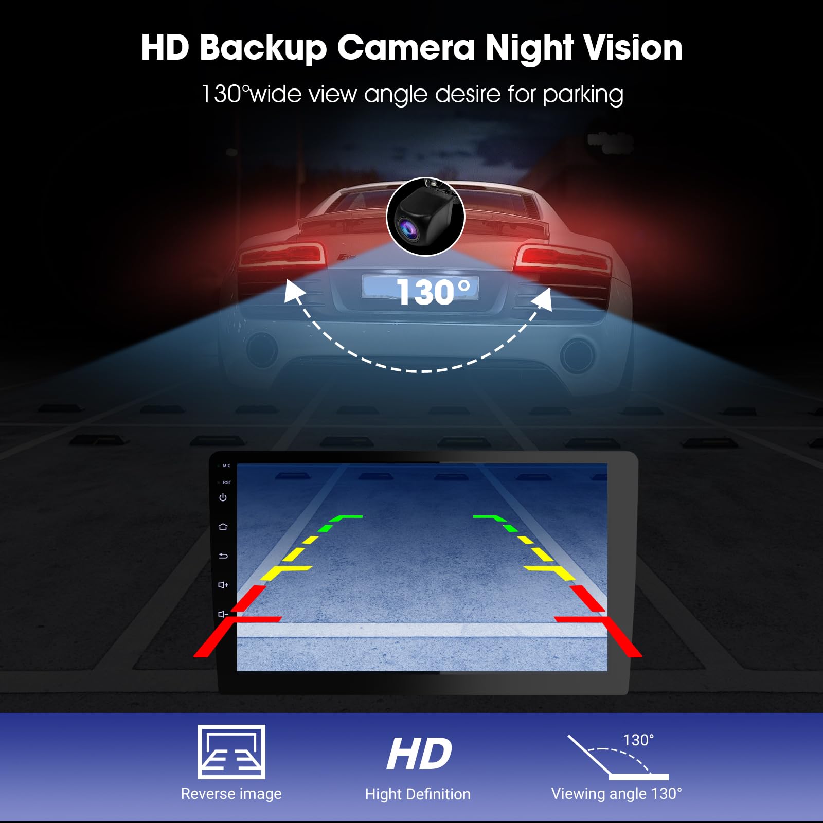 Haudio Radio Coche 2 DIN con CarPlay Inalámbrico y Android Auto,HD Pantalla Táctil de 10.1 Pulgadas,soporta Manos Libres/Mirror Link/AUX|FM/Am y Reproductor de Música,con Cámara de Respaldo