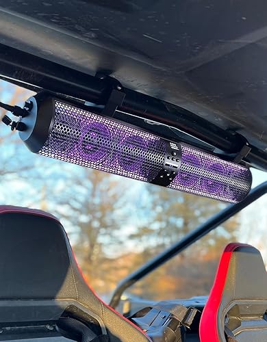 Miniatura 9 de KEMIMOTO Barra de sonido UTV de 28 pulgadas, 4 subwoofers, luces LED de fiesta, barra de sonido Bluetooth para carrito de golf, 2 tweeters