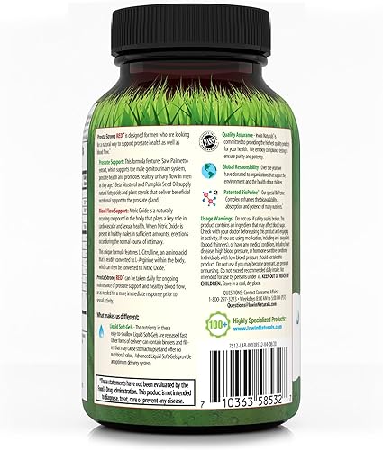 Miniatura 3 de Irwin Naturals Prosta-Strong RED con potenciadores de óxido nítrico, apoyo para la salud de la próstata, palma enana americana, licopeno, semillas