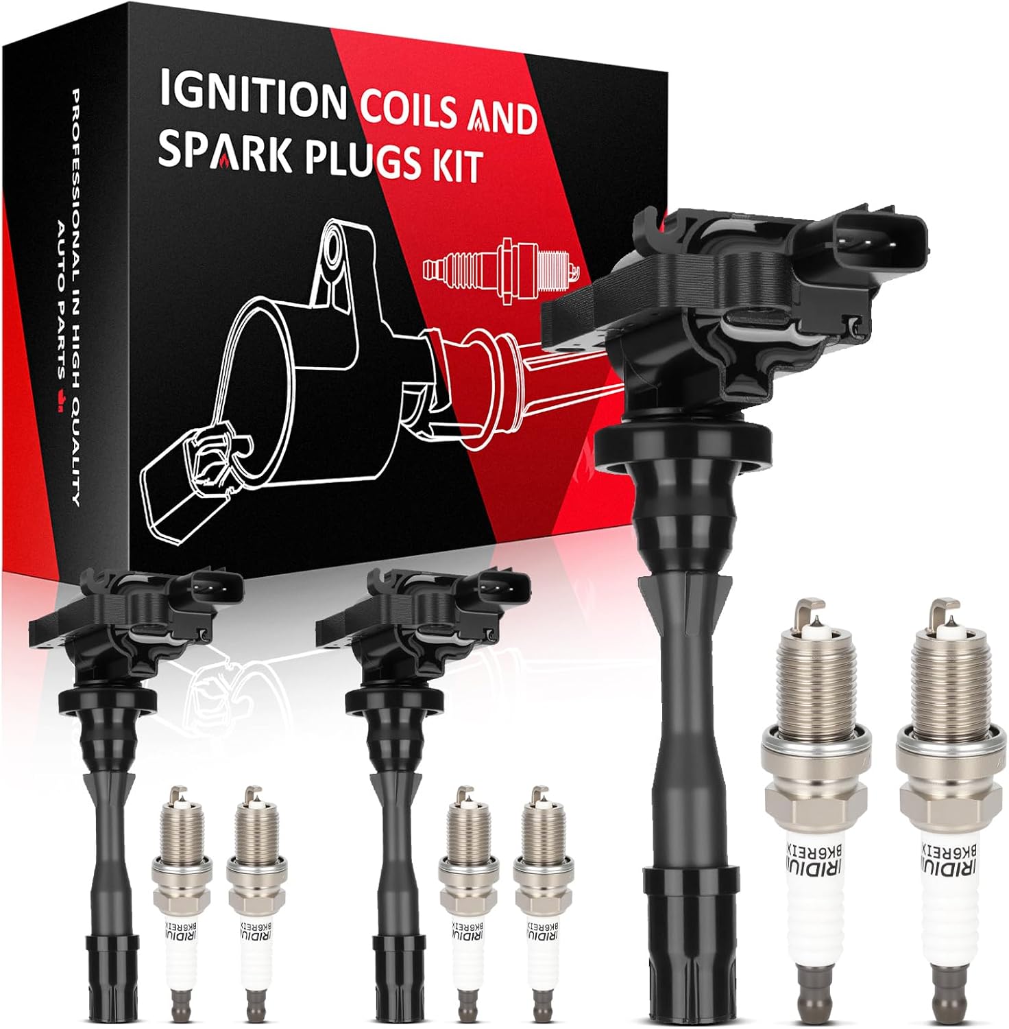SCITOO 3 ignition coils + 6 iridium Spark Plugs,for Mitsubishi Montero 3.8LL 2003 2004 2005 2006 UF525