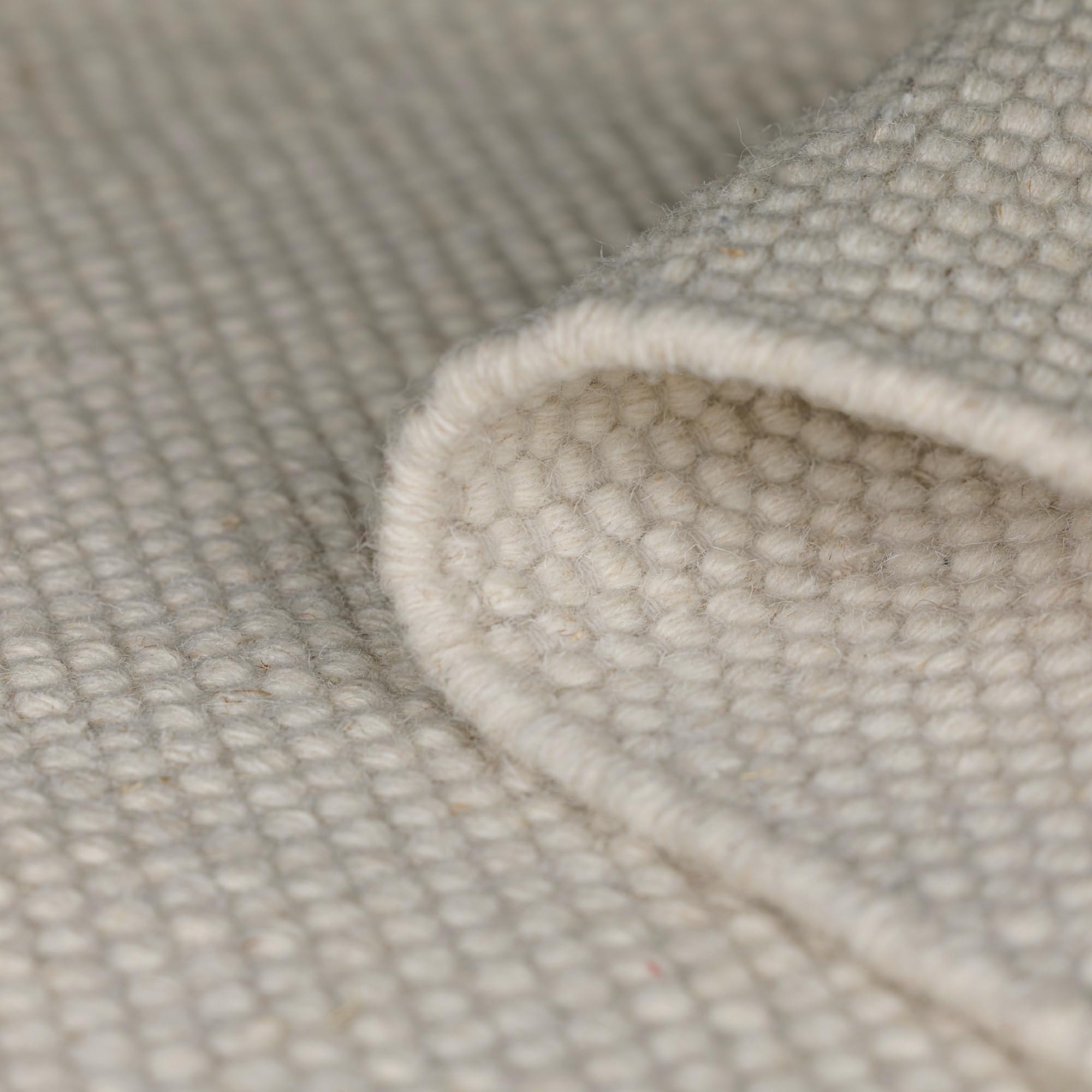 MY-RUG Wollteppich 200x240 cm - WoolHeaven Schurwolle Natur Weiß | Handgewebter Wendeteppich aus gewalkter Wolle, weich und robust, ideal für Wohnzimmer, Boho und Skandinavisch Design