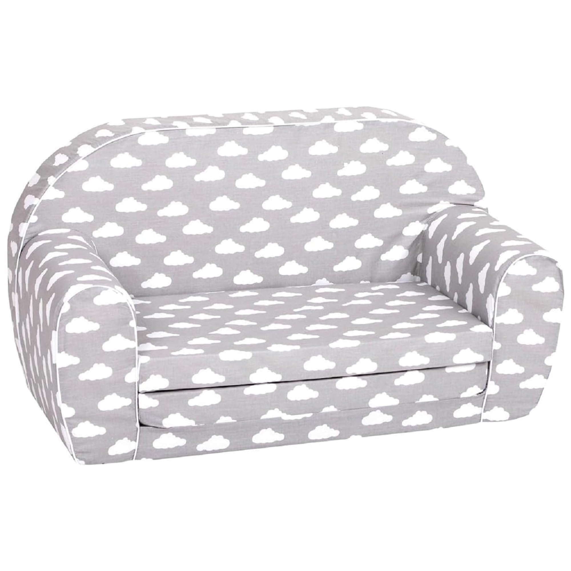 Delsit Kids Couch for Toddlers - 2 in 1 Convertible Foam Sofa to Lounger, Comfy Flip Out Lounge Chair for Children, Made in Europe