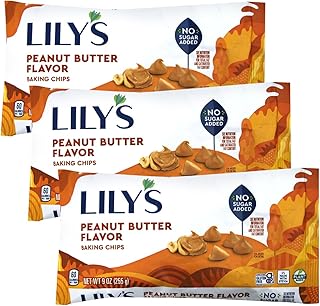 Sugar Free Peanut Butter Baking Chips, 3 Bags of Lily's Baking Chips 9oz Each, Delicious Baking Chips Without the Sugar, P...
